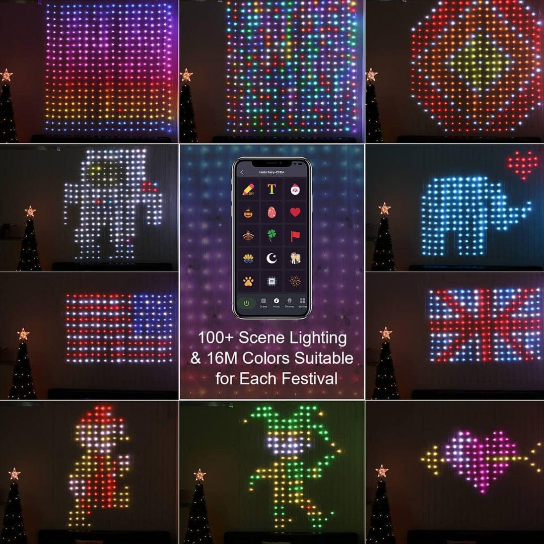 Ktvlasers smart curtain string lights Bluetooth APP control DIY text animation-dressweeks