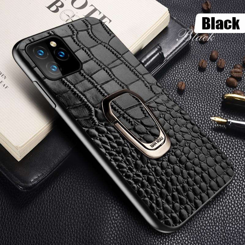 Genuine Leather Shockproof Magnetic Case for iPhone