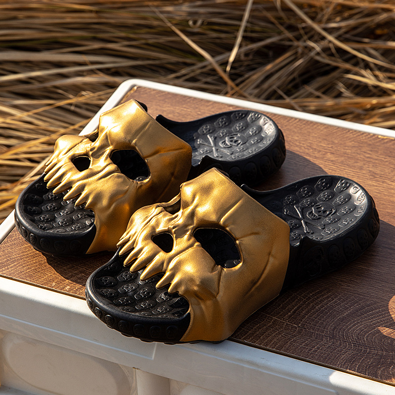 Skull Design Men Non-slip Slippers