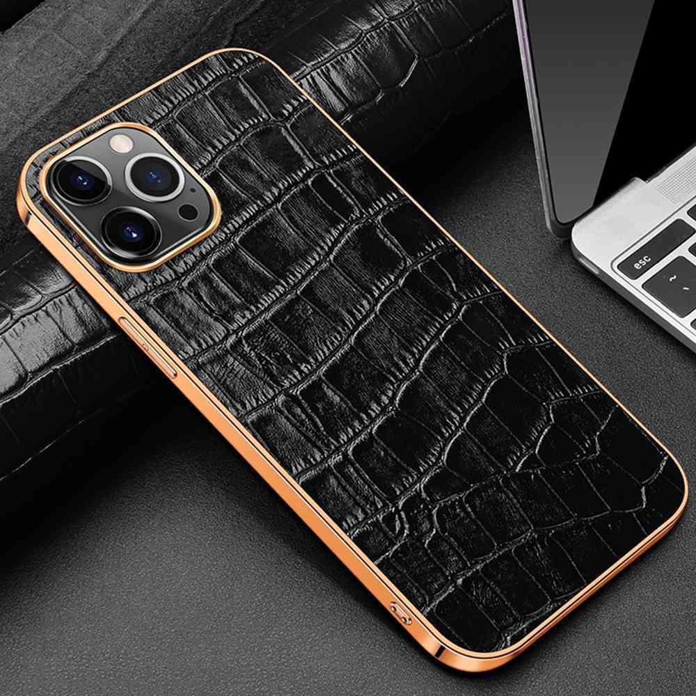Genuine Leather Electroplated Case for iPhone