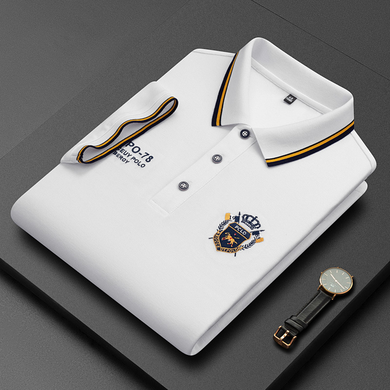 Men's Business Lapel Embroidered Polo Shirt(Free Shipping)