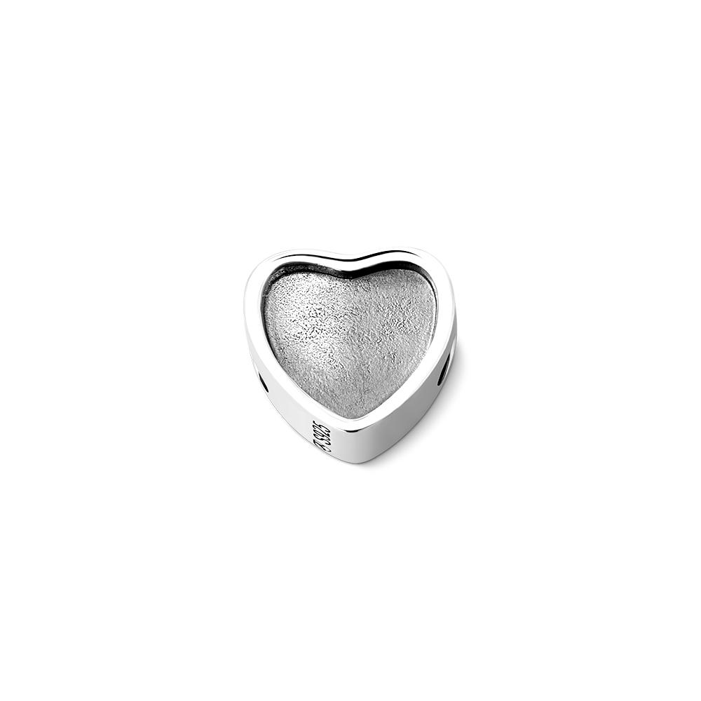 Paw Print Custom Heart Photo Charm Bead Pendant Silver- mikcustom.com