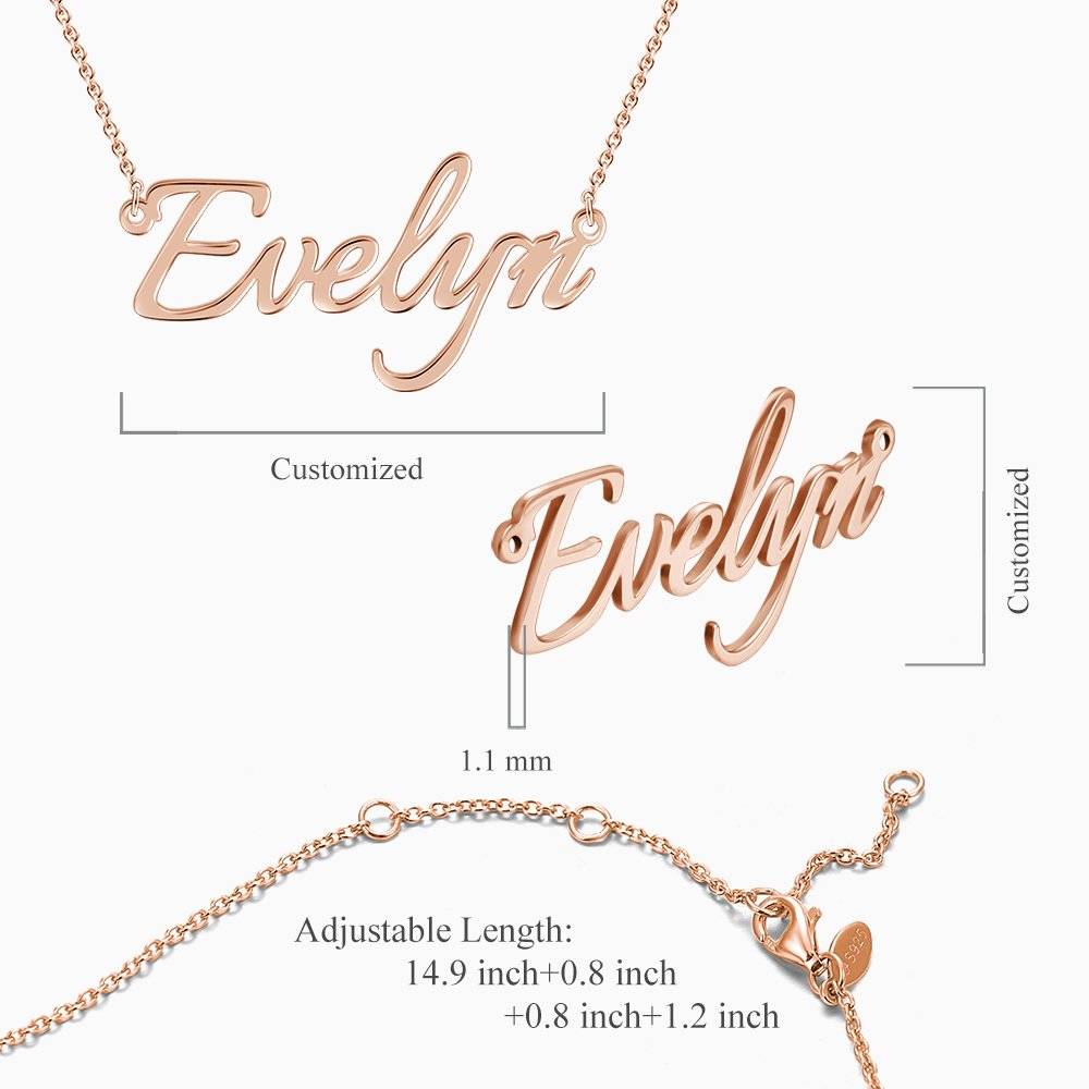 Personalized Nameplate Necklace Custom Name Jewelry- mikcustom.com