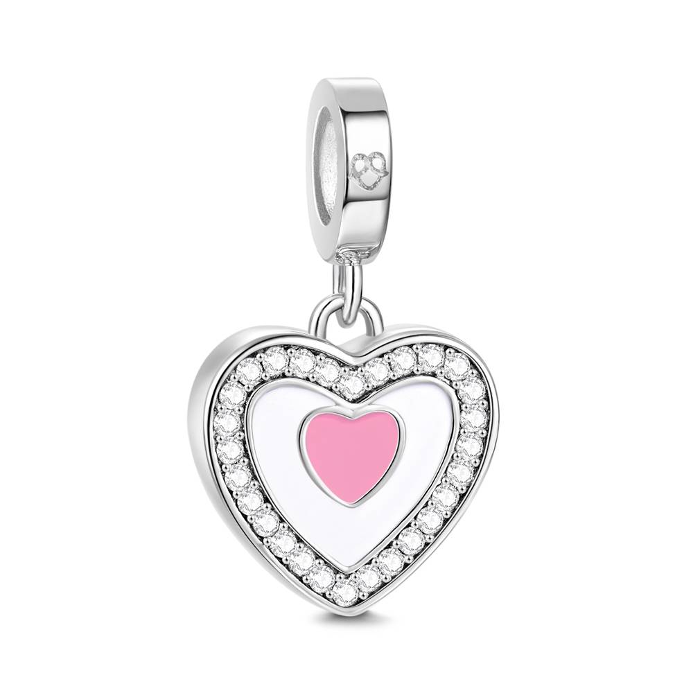 Custom Photo Dangle Heart Charm For Bracelet Jewelry Making- mikcustom.com