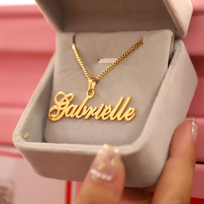 Custom Name Pendant Necklace Stainless Steel Name Plate Necklace- mikcustom.com