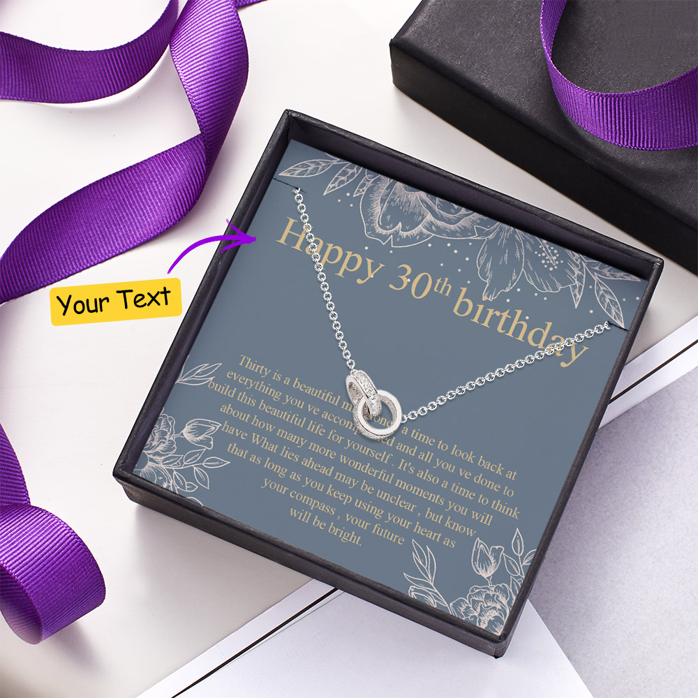 Double Ring Necklace with Message Card Personalized Birthday Gift for Lover- mikcustom.com