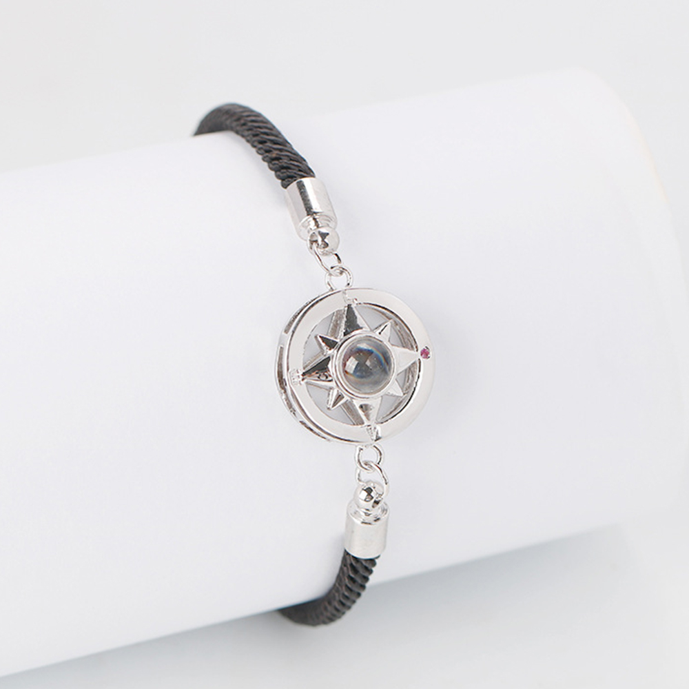 Personalized Round Eight-pointed Star Projection Necklace- mikcustom.com