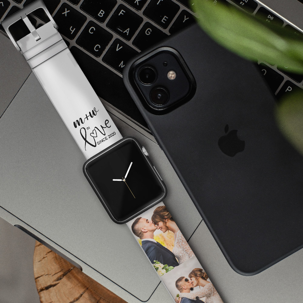 Custom Collage Photo Apple Watch Bands Silicone Wristband Strap For Anniversary Gift- mikcustom.com