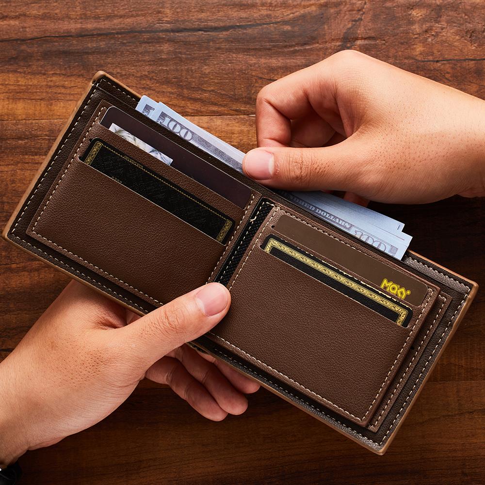 Personalized Engraved Men's Leather Wallet- mikcustom.com