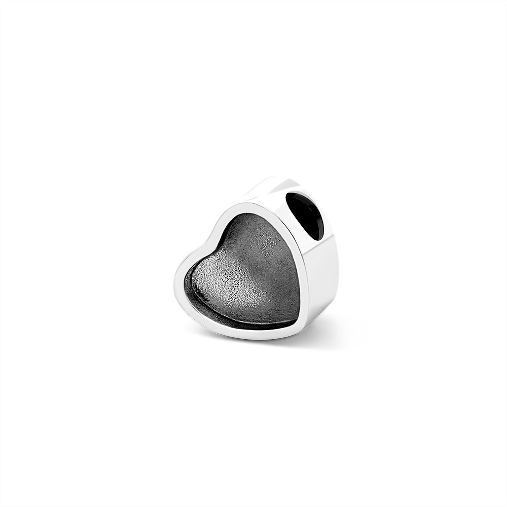 Paw Print Custom Heart Photo Charm Bead Pendant Silver- mikcustom.com
