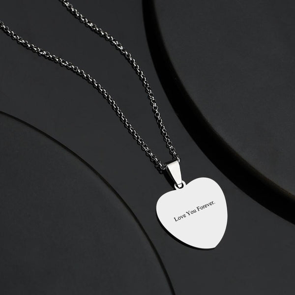 Custom Photo Engraved Necklace Heart Tag Gifts for Couple- mikcustom.com