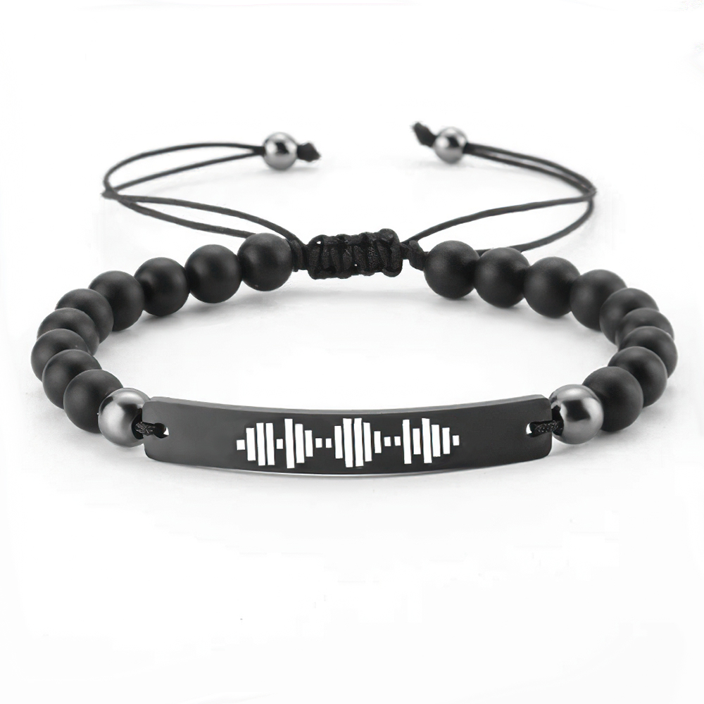 Custom Scannable Music Code Bracelet with Beads- mikcustom.com