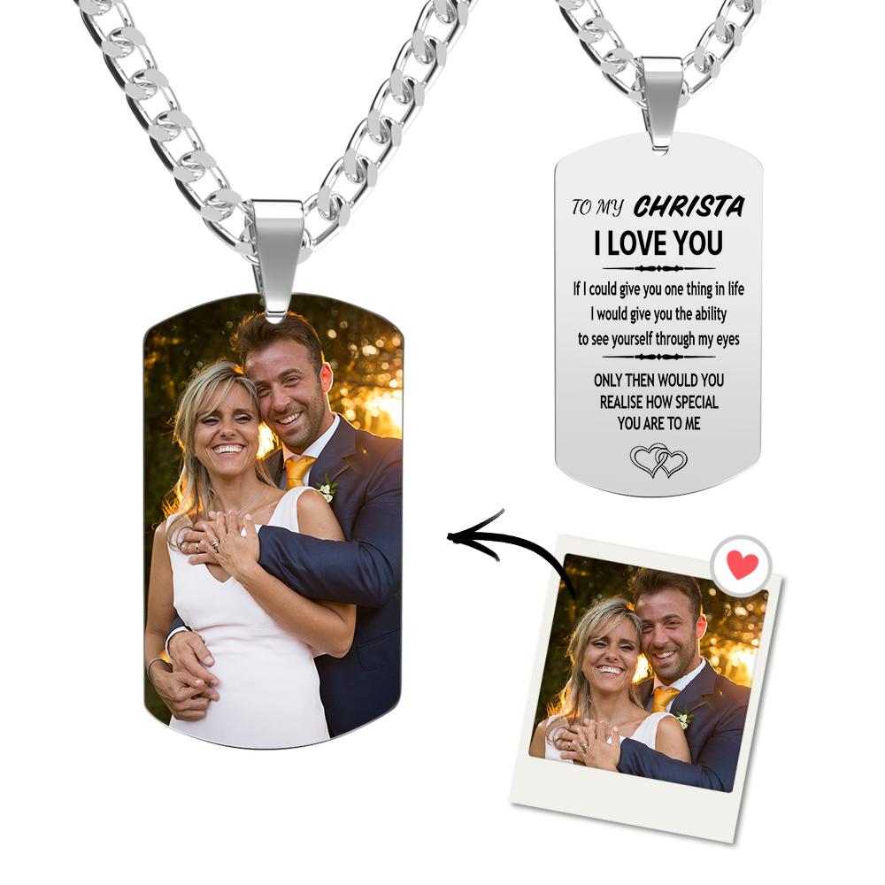 Personalized Photo Keychain Titanium Steel