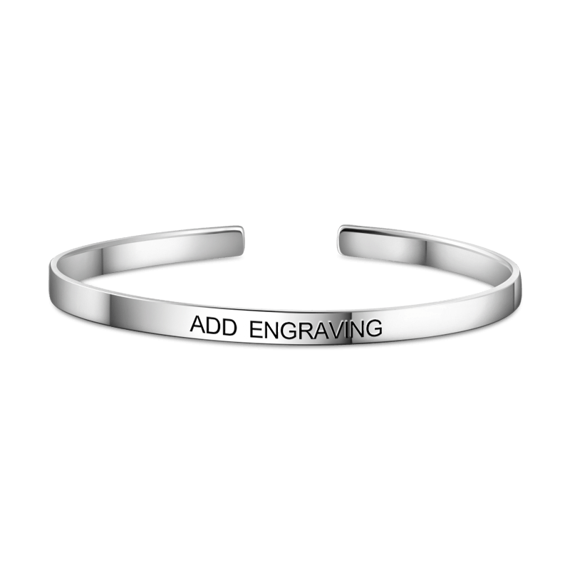 Engraved Bangle Women's Cuff Bracelet- mikcustom.com