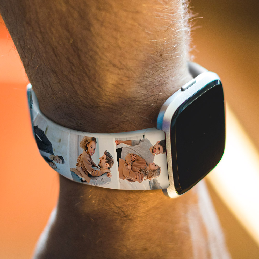 Custom Collage Photo and Name Apple Watch Band Silicone Watch Strap- mikcustom.com