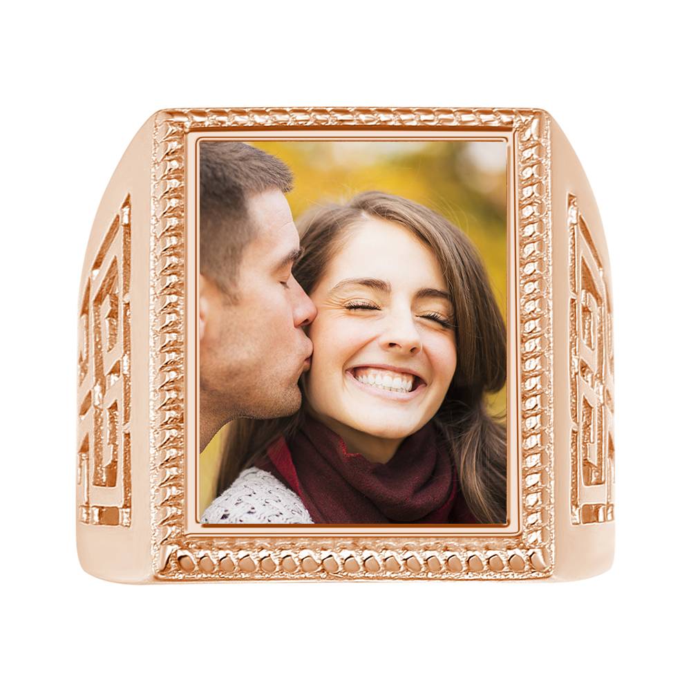 Mother's Gift Custom Vintage Square Photo Ring- mikcustom.com