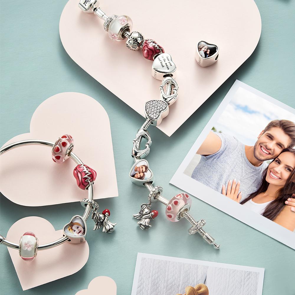 Personalized Engraved Heart Photo Charm- mikcustom.com