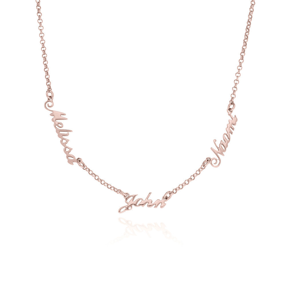 Personalized 2-4 Names Necklace Custom Family Nameplate Necklace- mikcustom.com