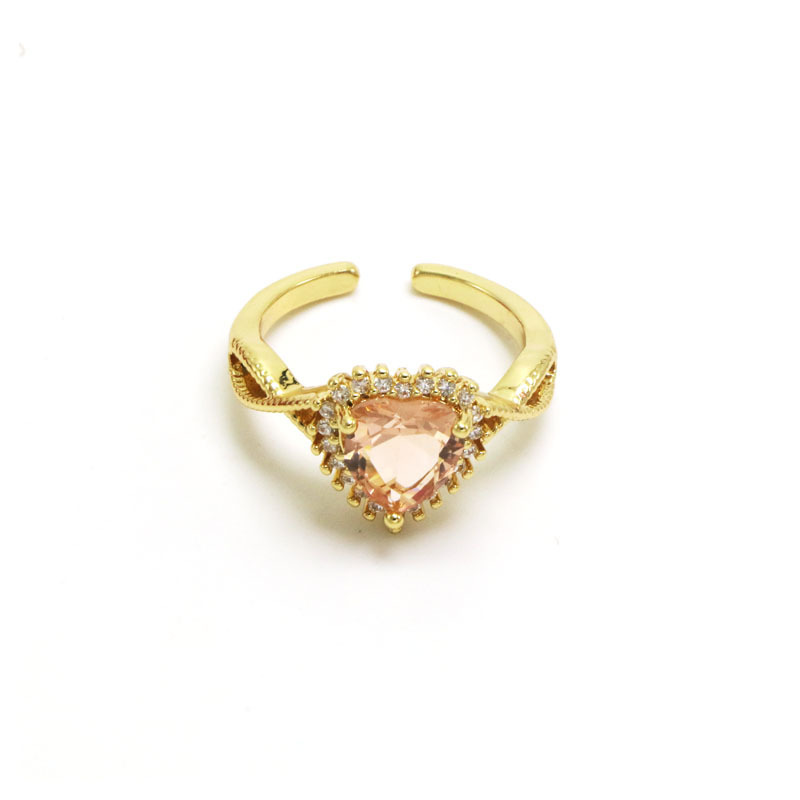 Heart Diamond Open Ring Copper- mikcustom.com