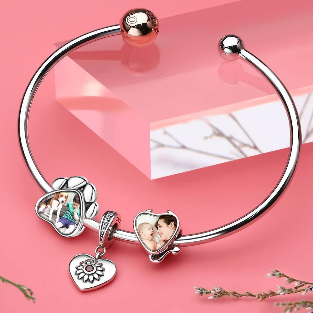 Dog Paw Photo Charm 925 Sterling Silver- mikcustom.com