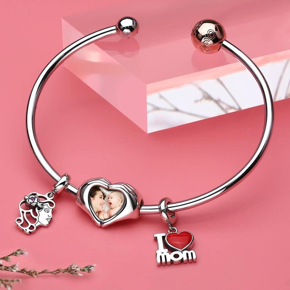 Custom Fingers Heart Photo Charm S925 Silver- mikcustom.com