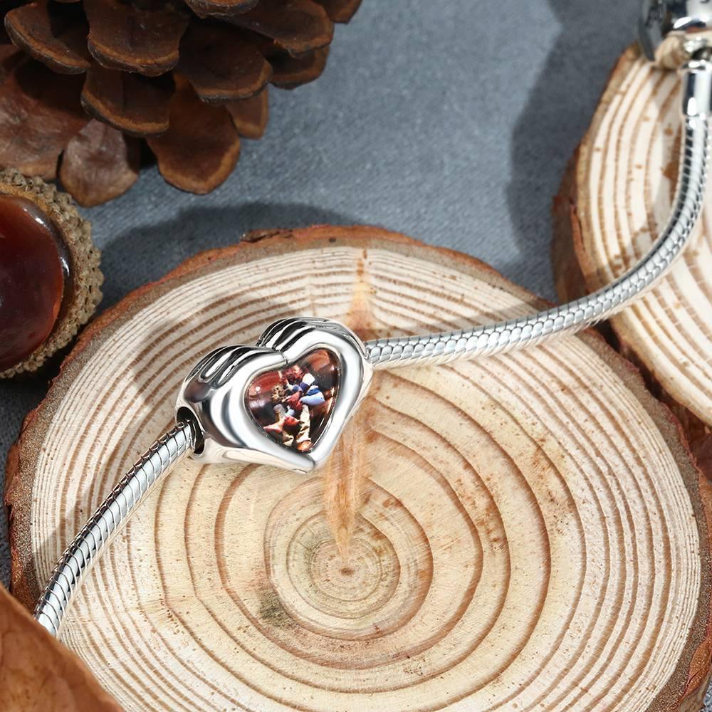 Custom Fingers Heart Photo Charm S925 Silver- mikcustom.com