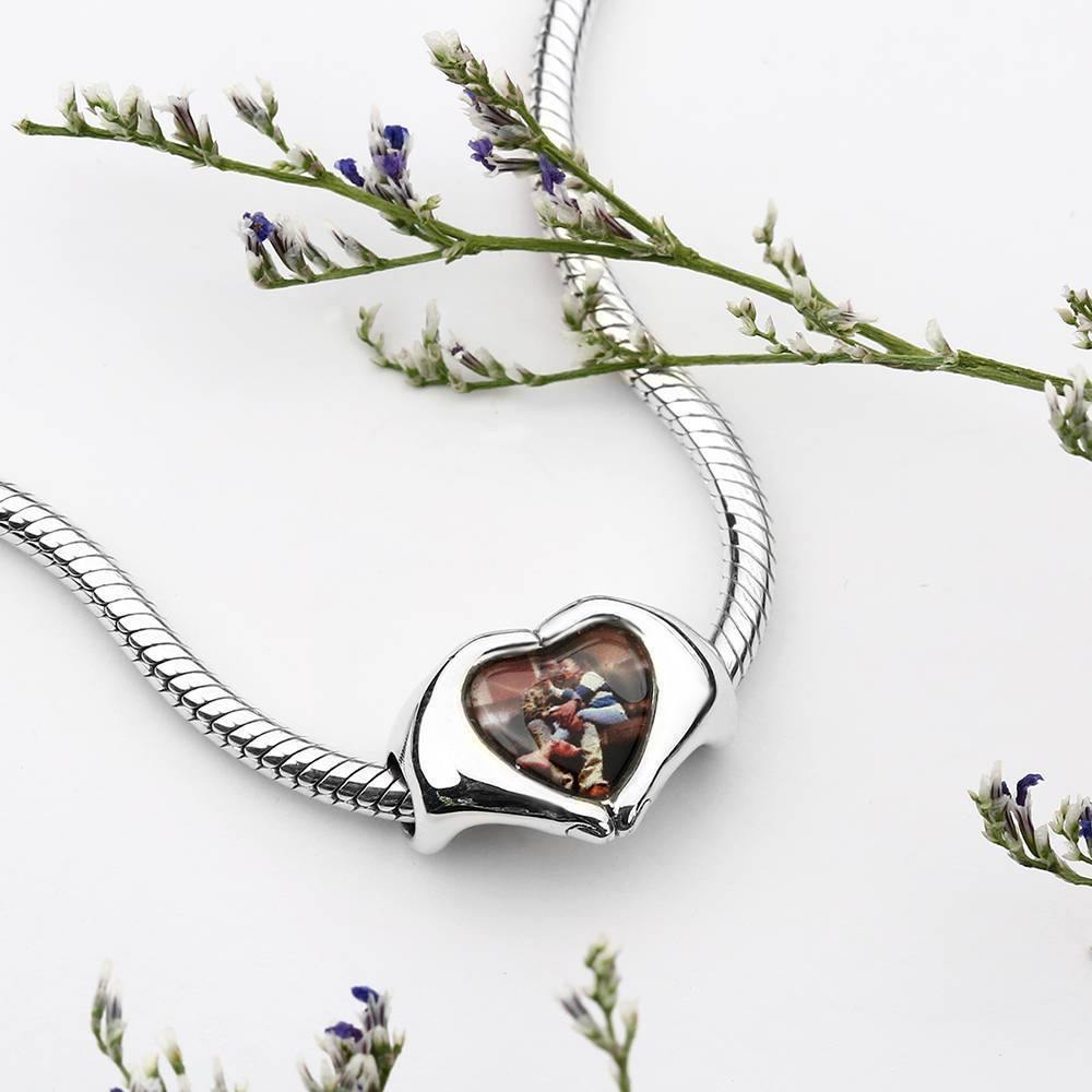 Custom Fingers Heart Photo Charm S925 Silver- mikcustom.com