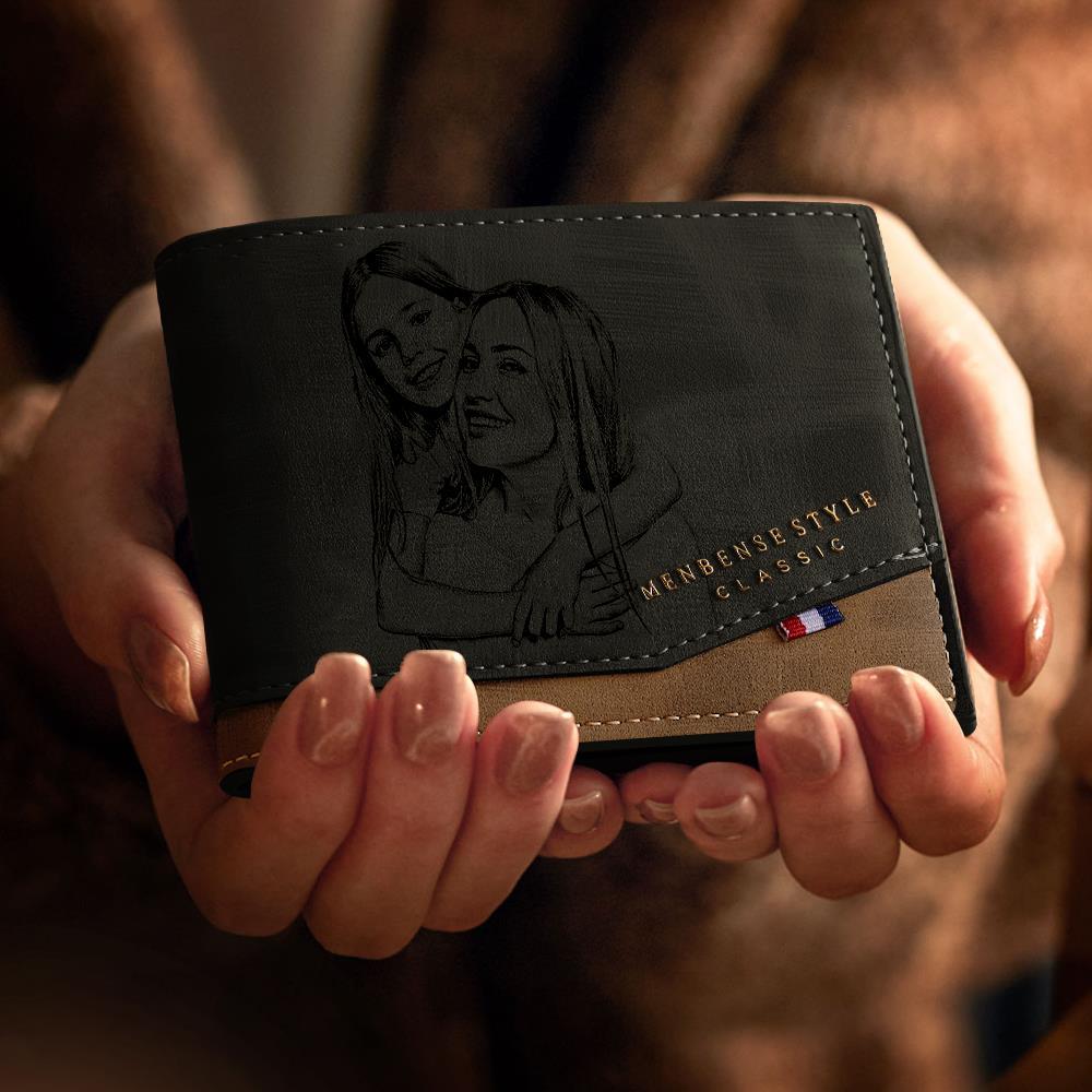 Personalized Engraved Men's Leather Wallet- mikcustom.com