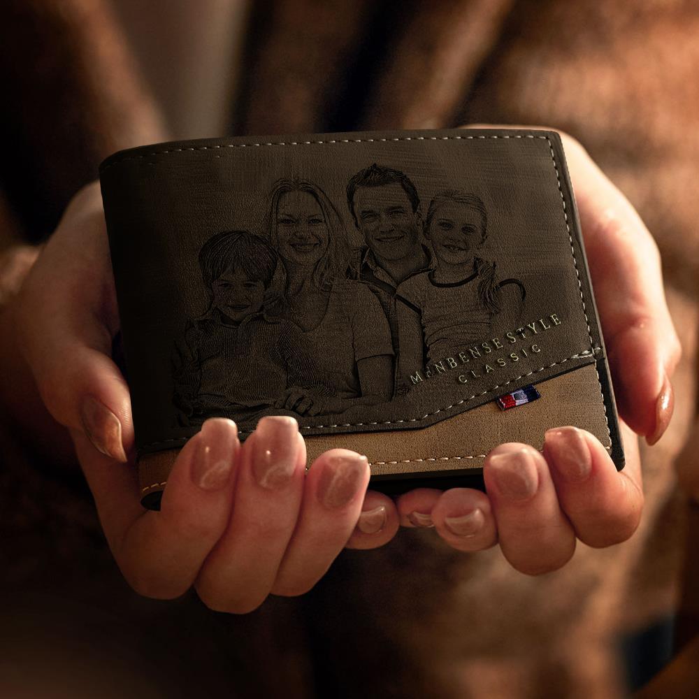 Personalized Engraved Men's Leather Wallet- mikcustom.com