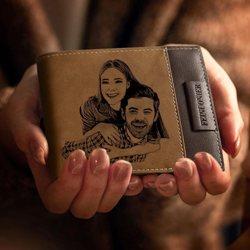 Custom Engraved Photo Wallet Antimagnetic Men's Bifold Wallets- mikcustom.com