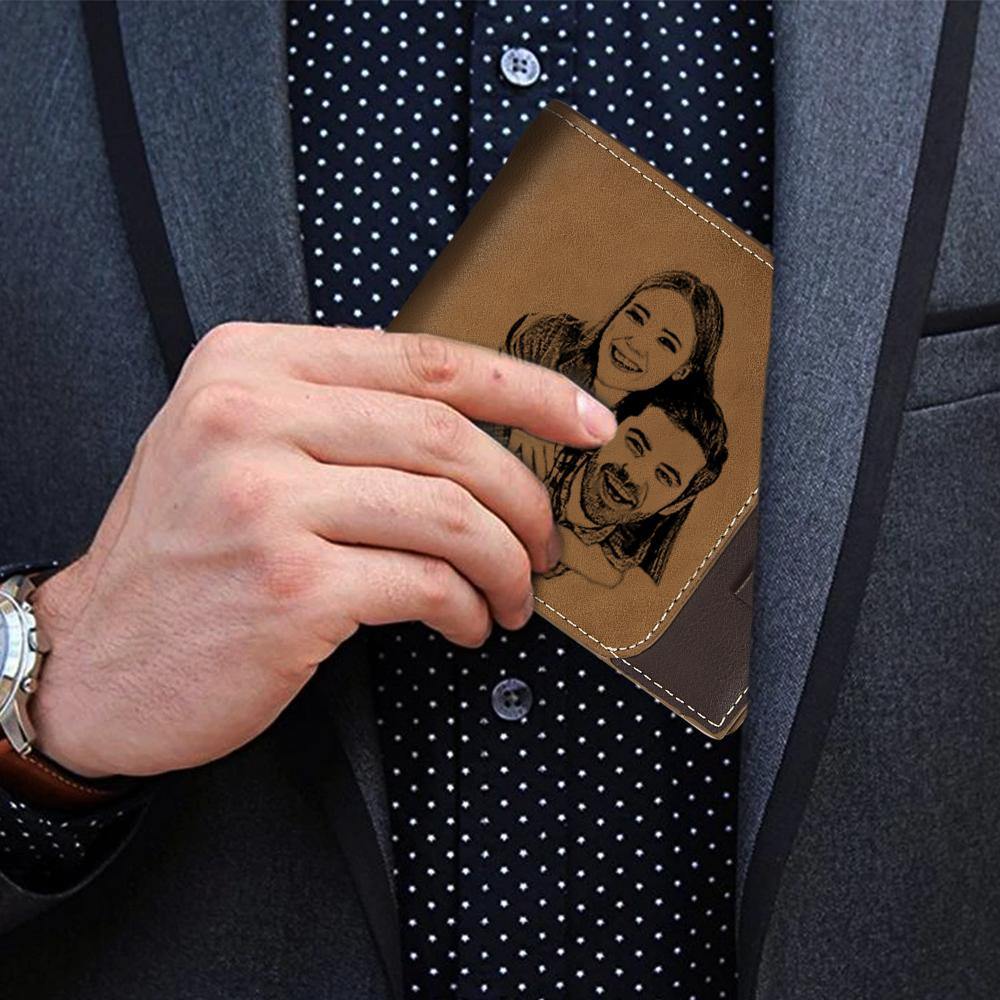 Custom Engraved Photo Wallet Antimagnetic Men's Bifold Wallets- mikcustom.com