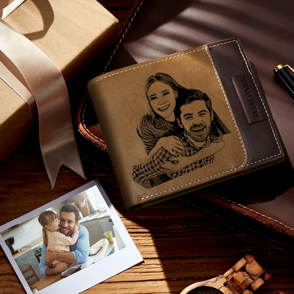 Custom Engraved Photo Wallet Antimagnetic Men's Bifold Wallets- mikcustom.com
