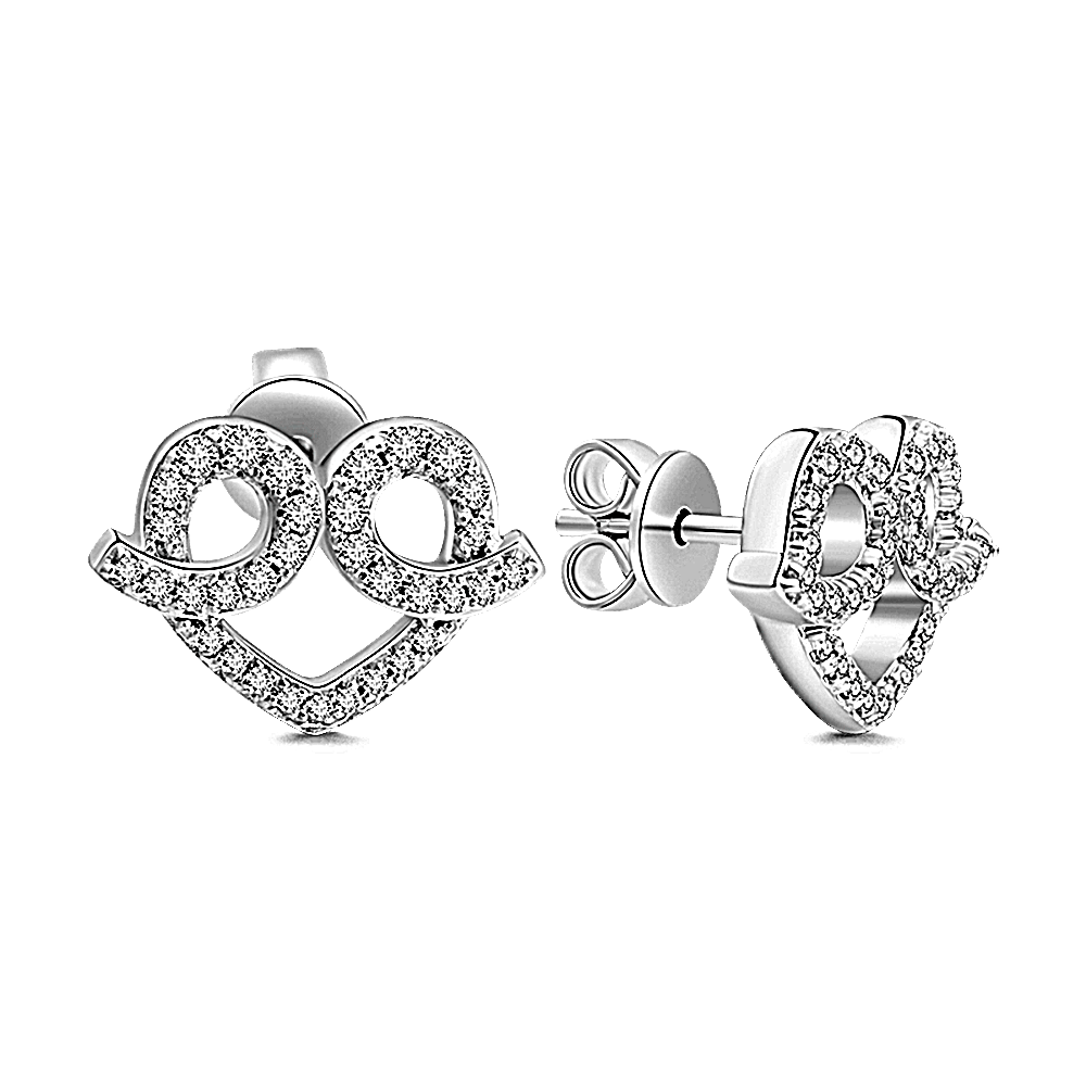 Captured Hearts Stud Earrings 925 Sterling Silver- mikcustom.com