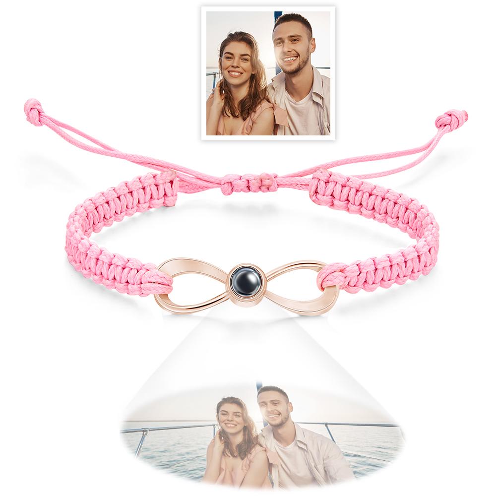 Custom Infinity Projection Photo Bracelet Couple Jewelry- mikcustom.com