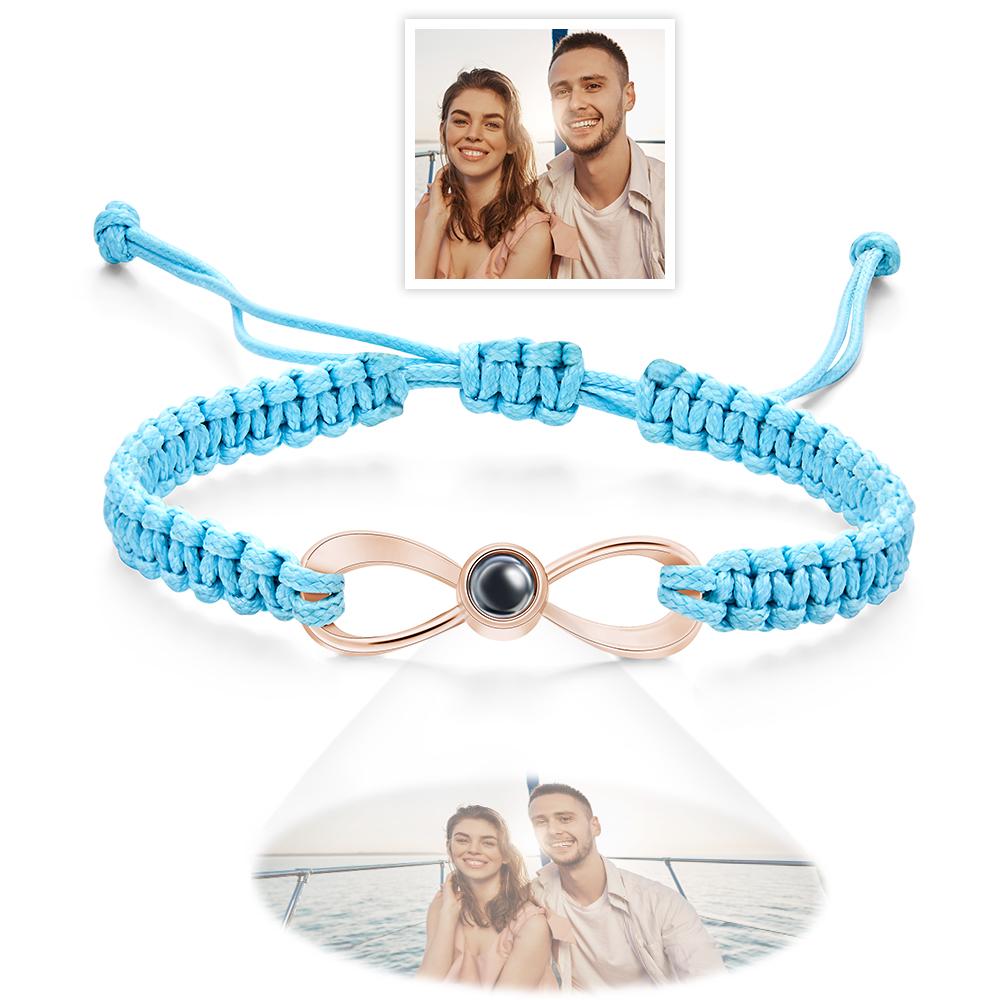 Custom Infinity Projection Photo Bracelet Couple Jewelry- mikcustom.com