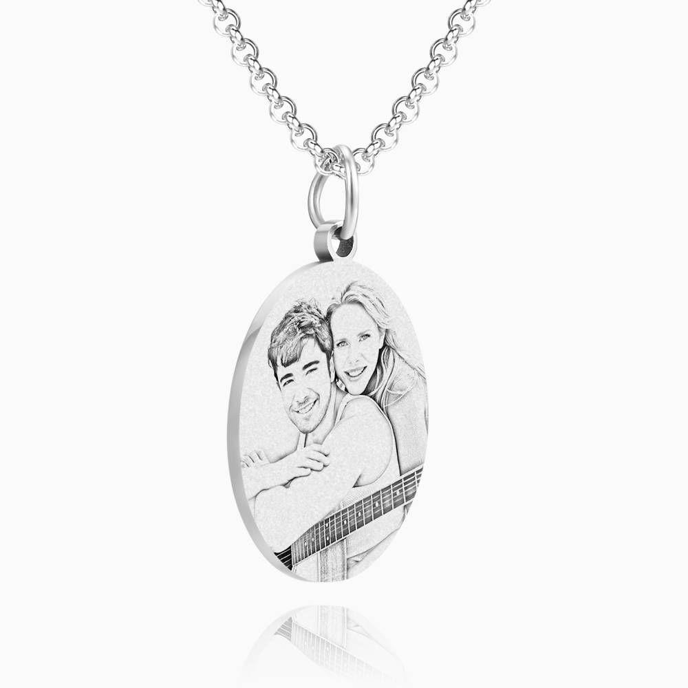 Engraved Oval Tag Necklace Stainless Steel- mikcustom.com