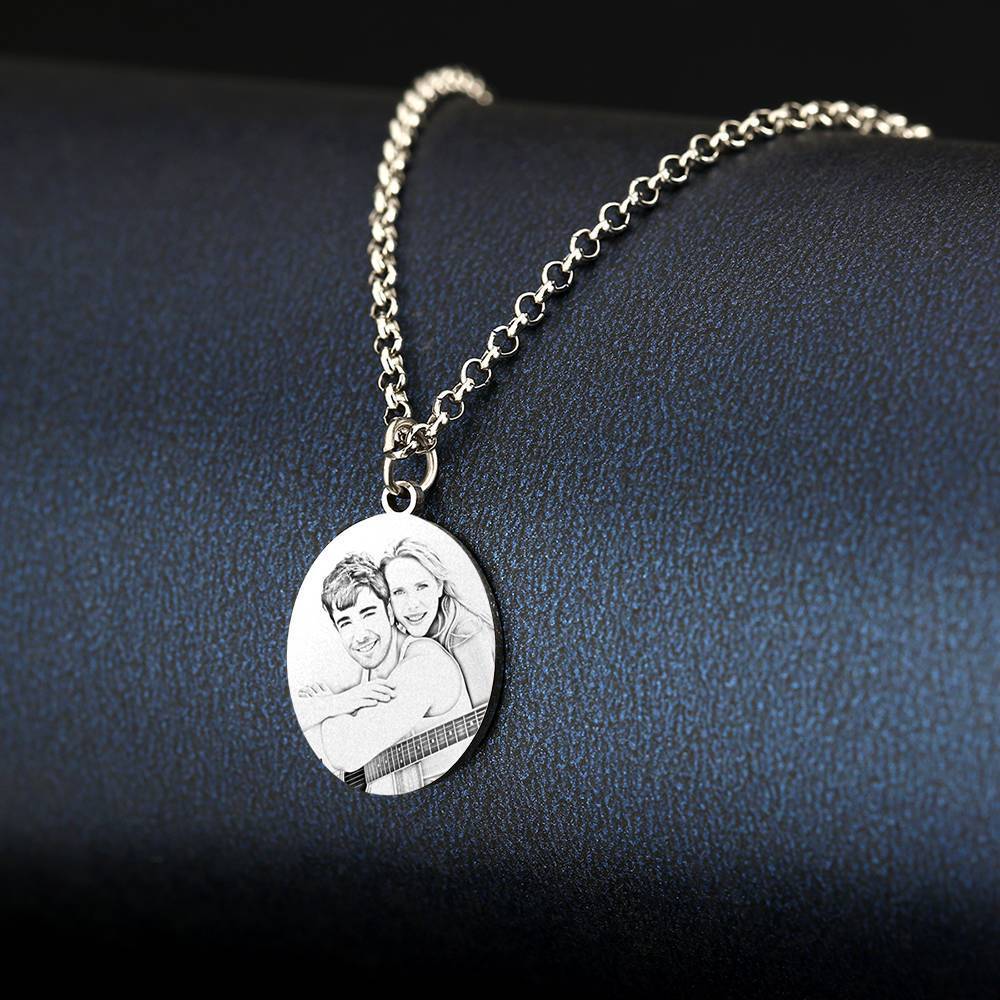 Engraved Oval Tag Necklace Stainless Steel- mikcustom.com