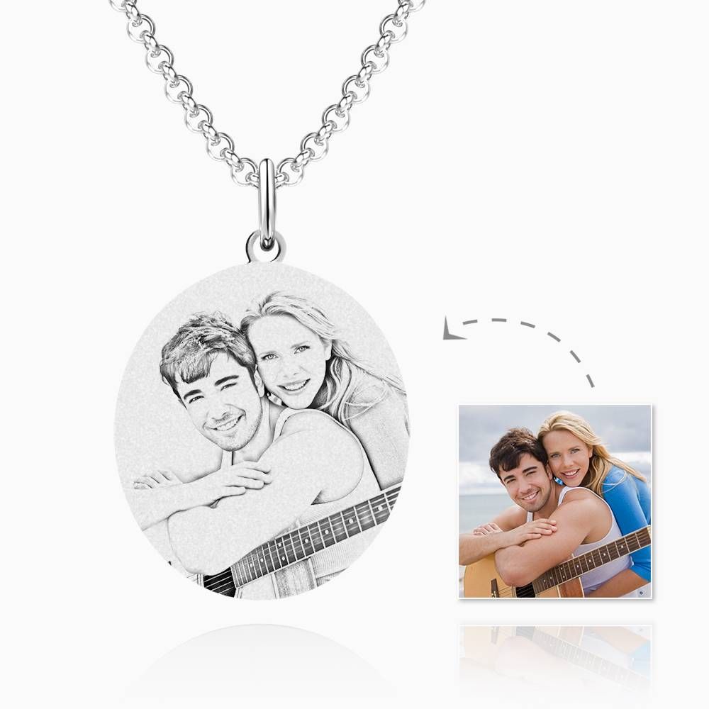 Engraved Oval Tag Necklace Stainless Steel- mikcustom.com