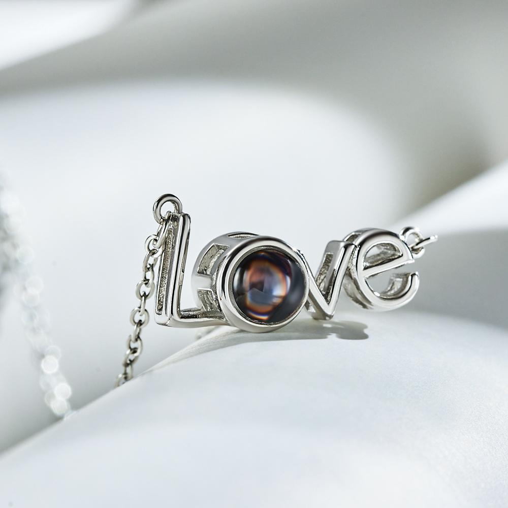 Custom LOVE Picture Projection Necklace 925 Sterling Silver- mikcustom.com