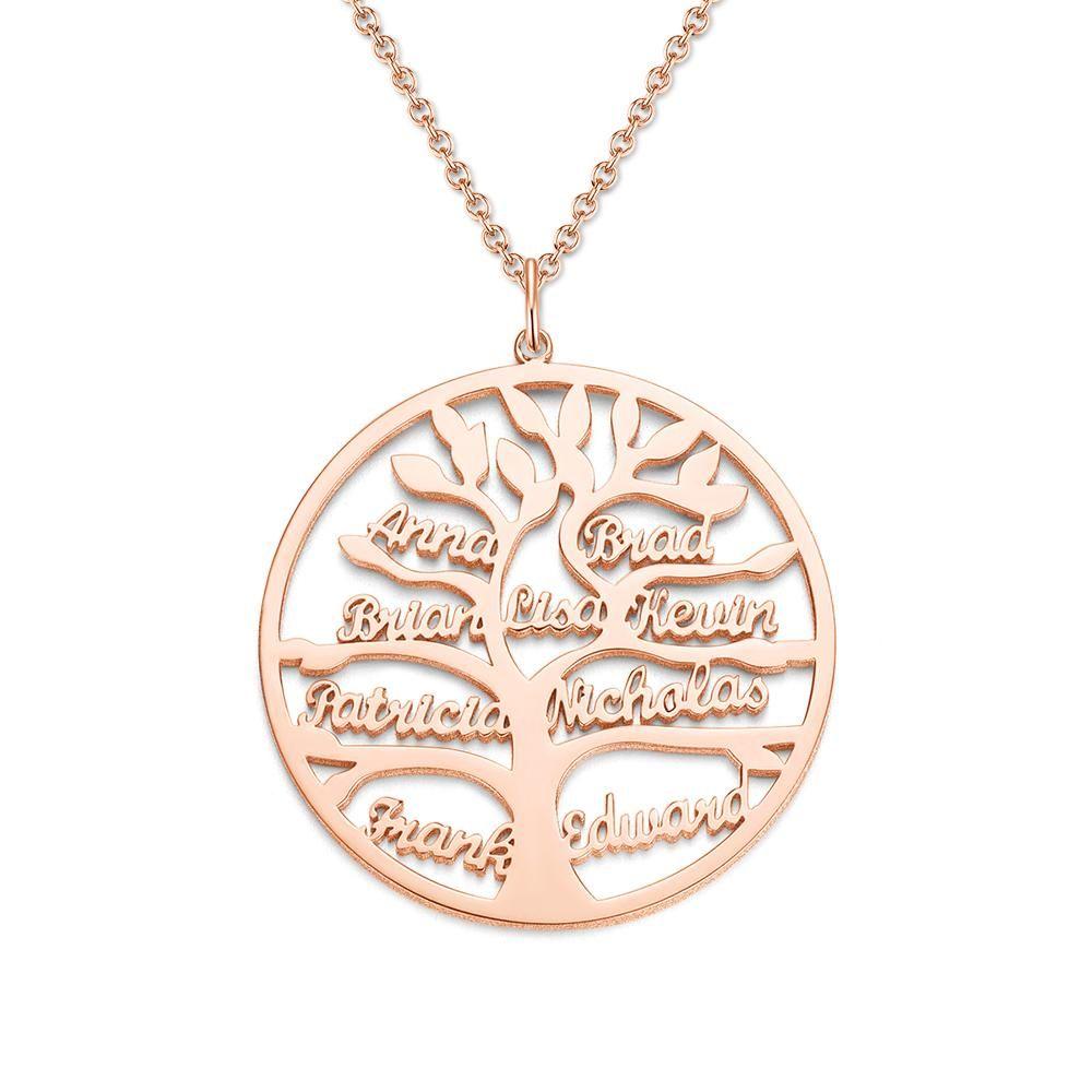 Tree of Life Necklace Custom 1-9 Names Family Tree Pendant Necklace- mikcustom.com