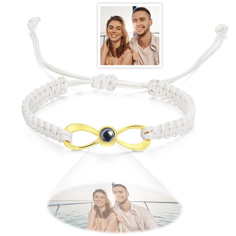 Custom Infinity Projection Photo Bracelet Couple Jewelry- mikcustom.com