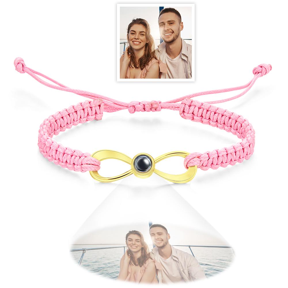 Custom Infinity Projection Photo Bracelet Couple Jewelry- mikcustom.com