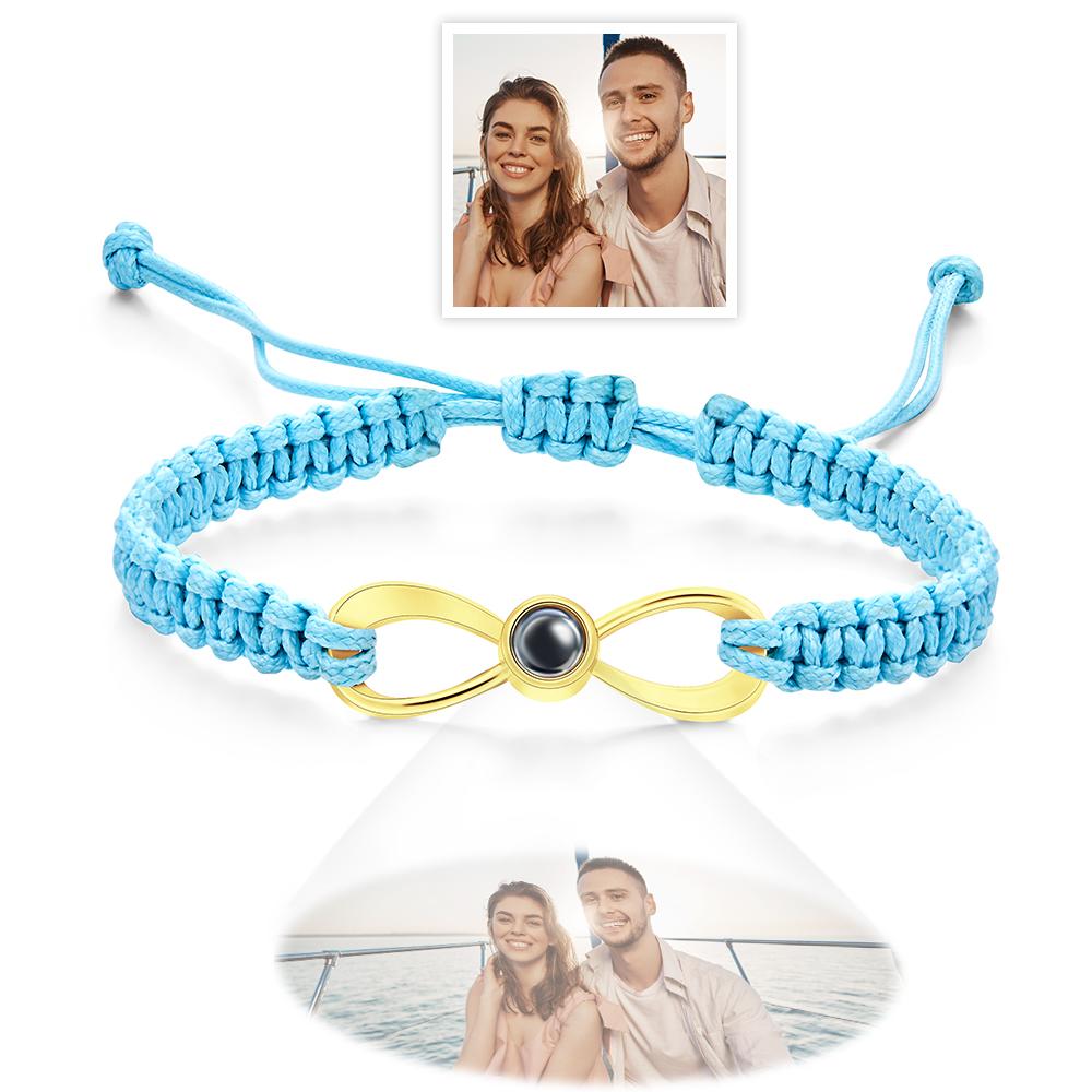 Custom Infinity Projection Photo Bracelet Couple Jewelry- mikcustom.com