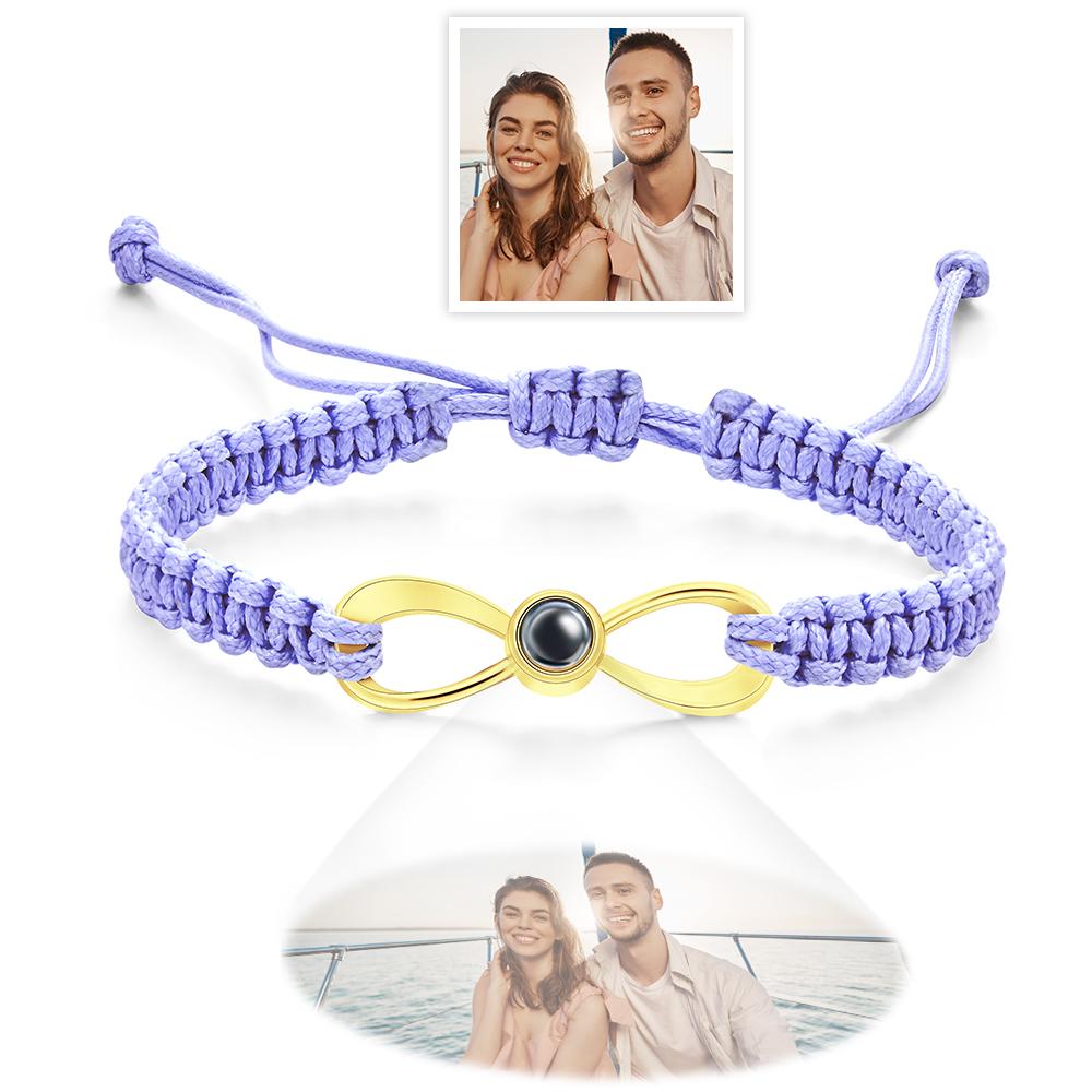 Custom Infinity Projection Photo Bracelet Couple Jewelry- mikcustom.com
