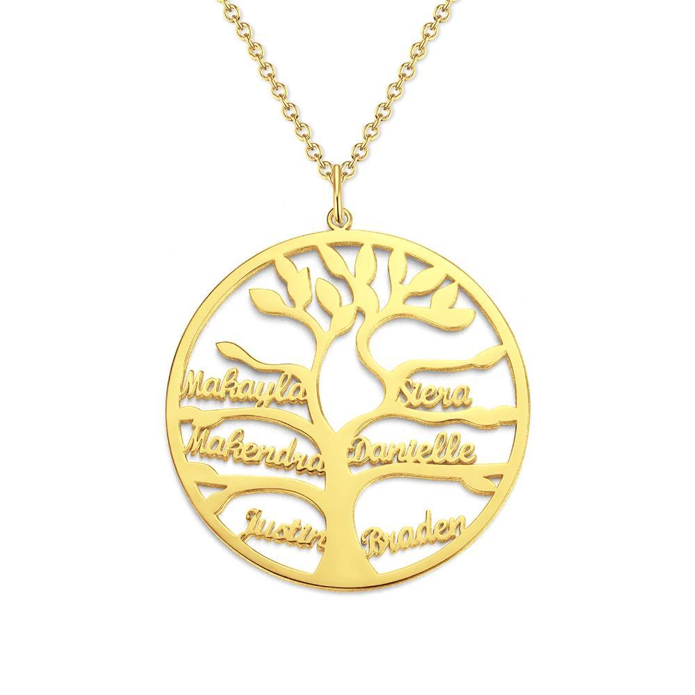 Tree of Life Necklace Custom 1-9 Names Family Tree Pendant Necklace- mikcustom.com
