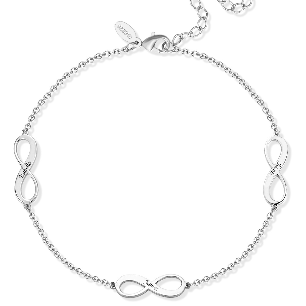 Custom Engraved Infinity Anklet 925 Sterling Silver- mikcustom.com