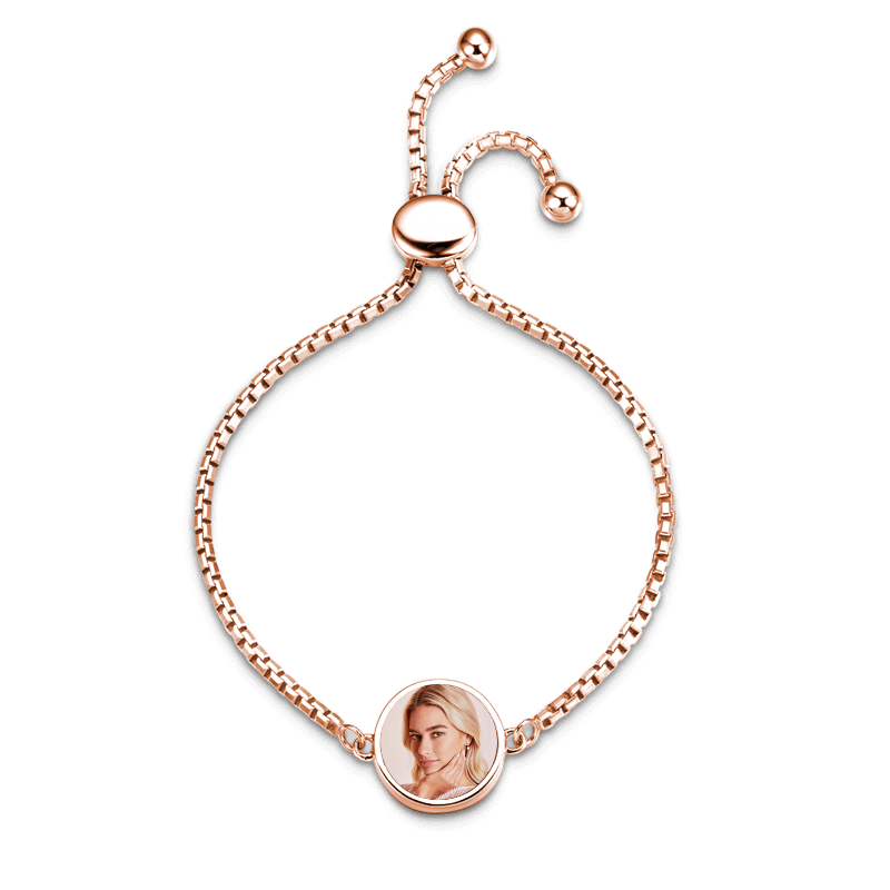 Personalized Circle Photo Bracelet	for Women- mikcustom.com