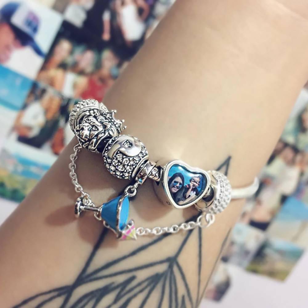 Personalized Engraved Heart Photo Charm- mikcustom.com