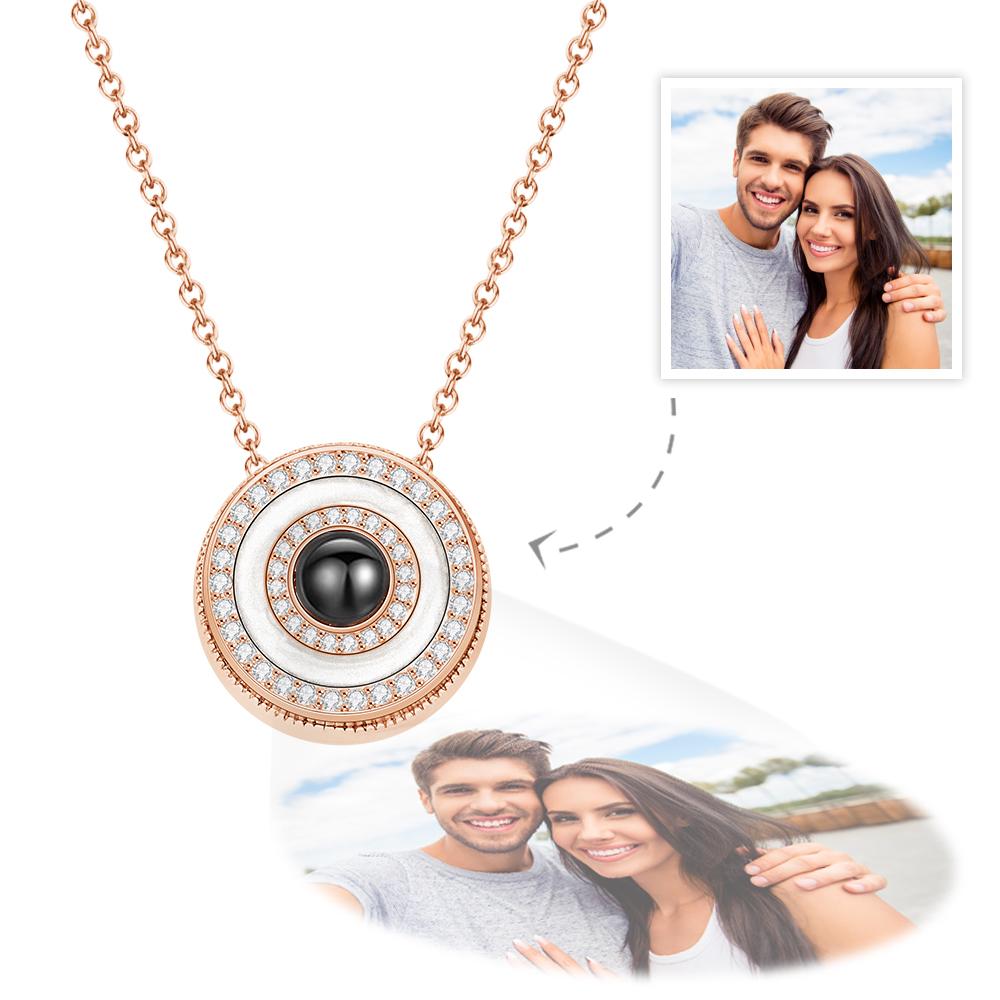 Custom Halo Photo Projection Necklace Copper- mikcustom.com