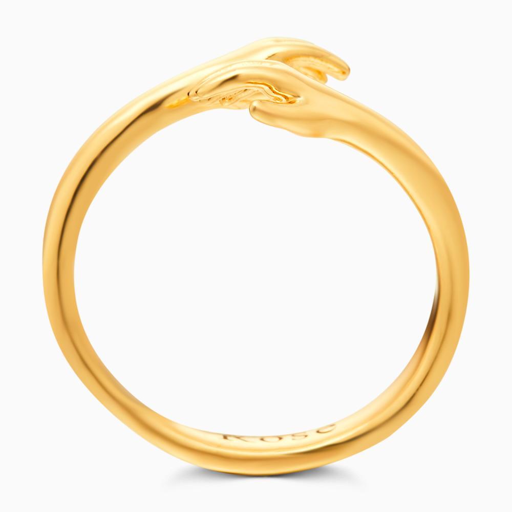 Custom Name Hug Rings Engraved Hugging Hands Open Ring Stainless Steel- mikcustom.com